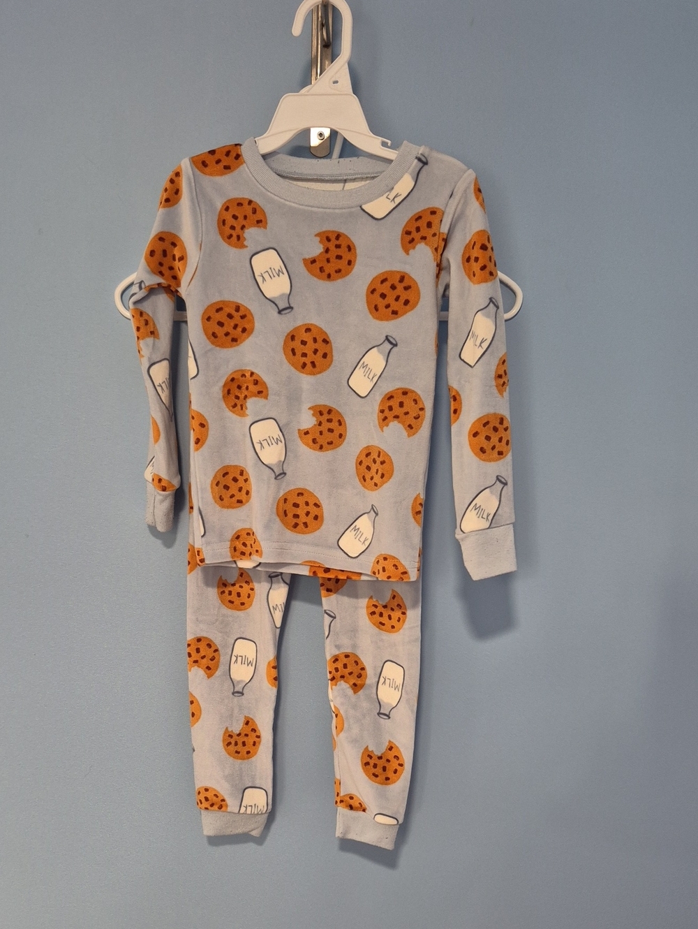 🧡5 For $20🧡Carter's Light Blue Cookie & Milk Bottle Pajama Set